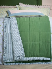 Joules Green Come Rain Or Shine Quilted Throw - Image 1 of 5
