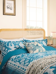 Joules Blue Hidcote Birds Reversible Duvet Cover and Pillowcase Set - Image 1 of 4