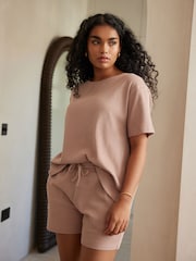 Pink Waffle Short Set Pyjamas - Image 2 of 10