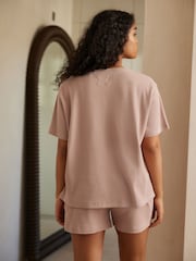 Pink Waffle Short Set Pyjamas - Image 4 of 10
