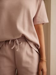 Pink Waffle Short Set Pyjamas - Image 6 of 10