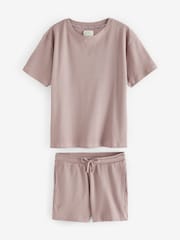 Pink Waffle Short Set Pyjamas - Image 7 of 10