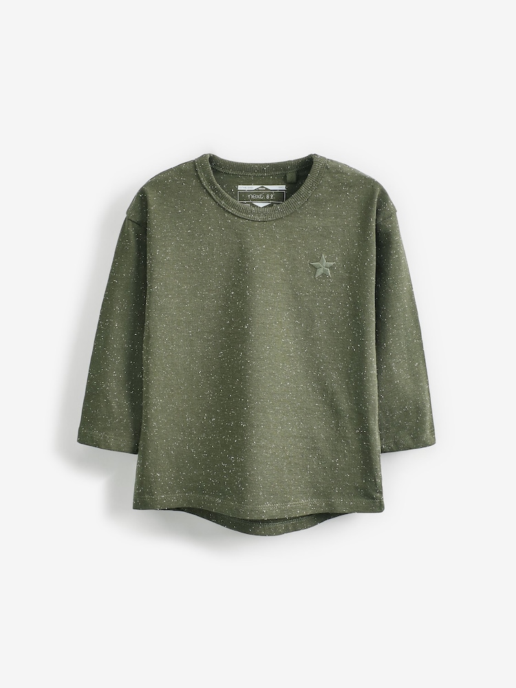 Khaki Green Long Sleeve T-Shirts 5 Pack (3mths-7yrs) - Image 2 of 7
