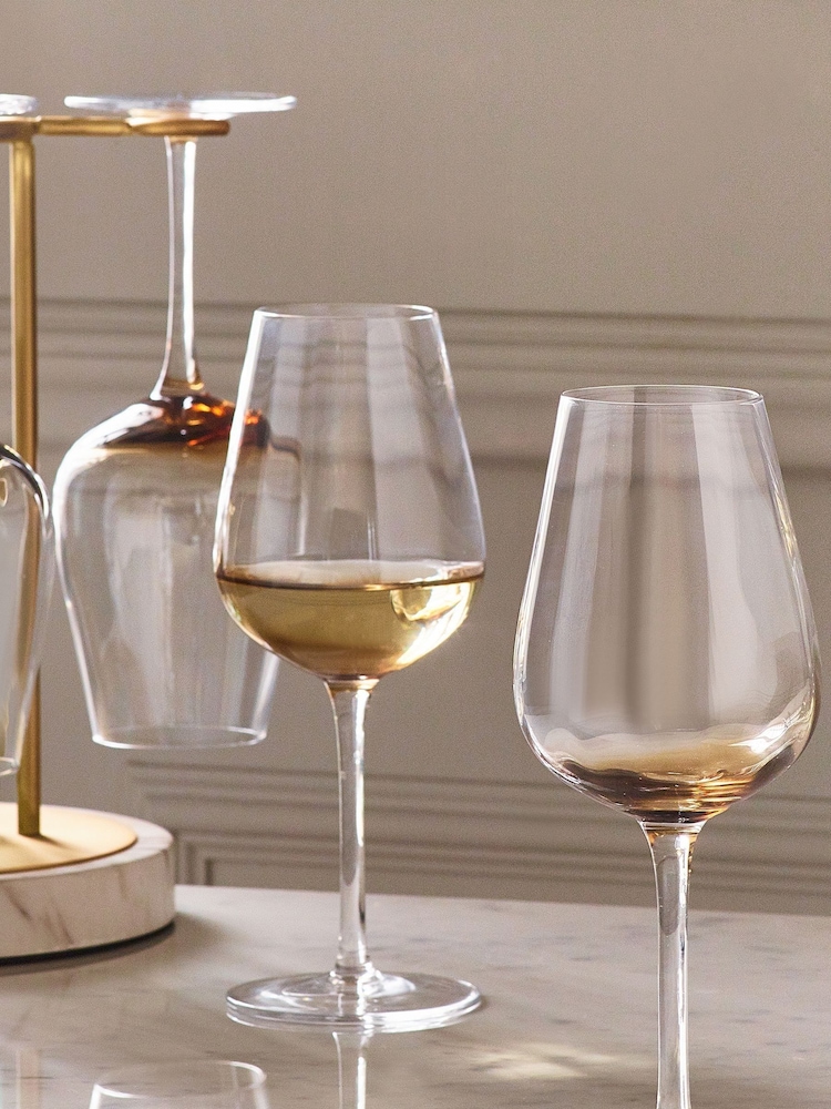 Set of 4 Natural Smoked Kya Tapered Wine Glasses - Image 1 of 5