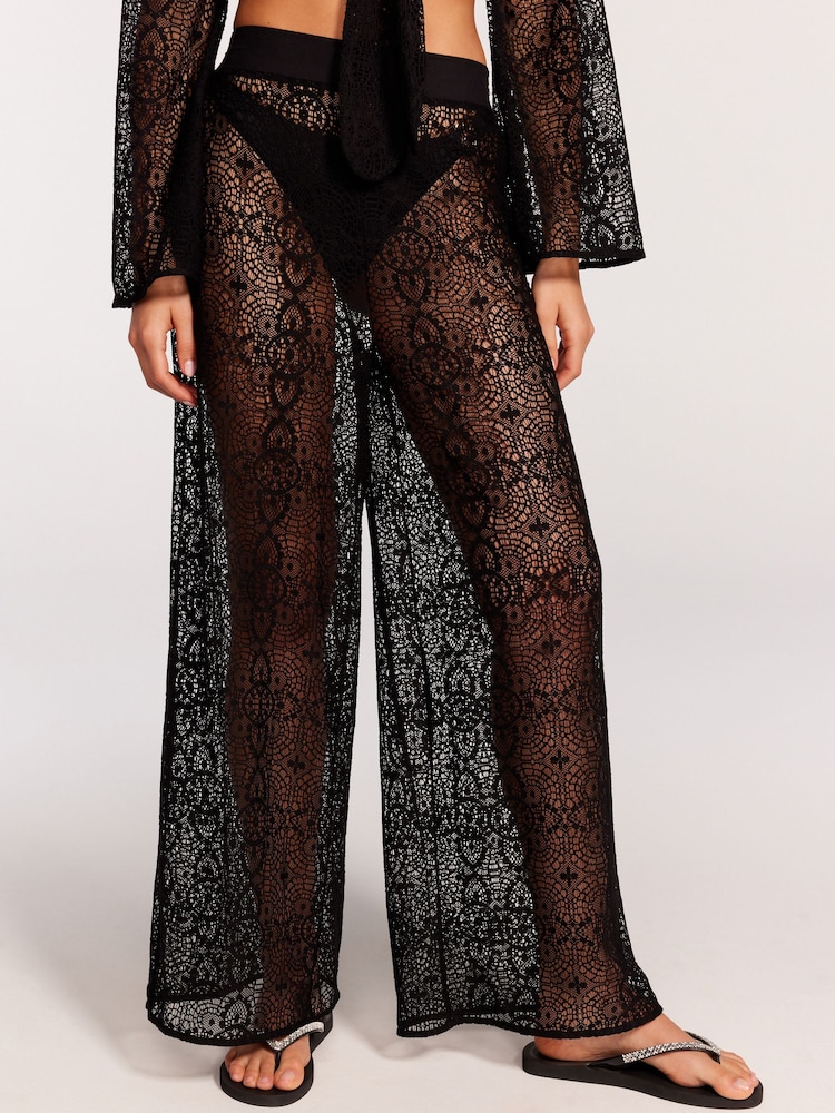 Victoria's Secret Black Lace Beach Trousers - Image 1 of 6