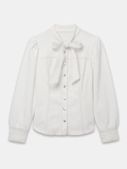Mint Velvet Cream Denim Bow Blouse - Image 5 of 6