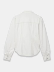 Mint Velvet Cream Denim Bow Blouse - Image 6 of 6