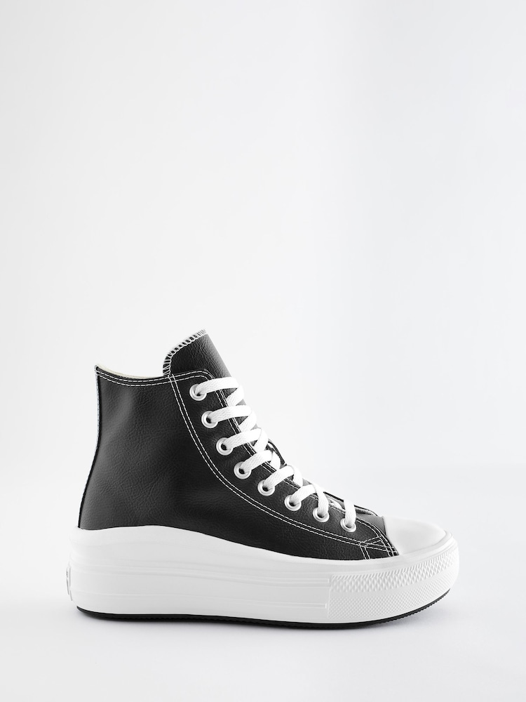 Converse Black Chuck Taylor All Star Move Platform Leather - Image 1 of 5