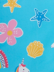 JoJo Maman Bébé Blue Unicorn UPF 50 1-Piece Sun Protection Suit - Image 3 of 3