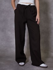 Threadbare Brown Boxer Waist Wide Leg Trousers - Image 1 of 5