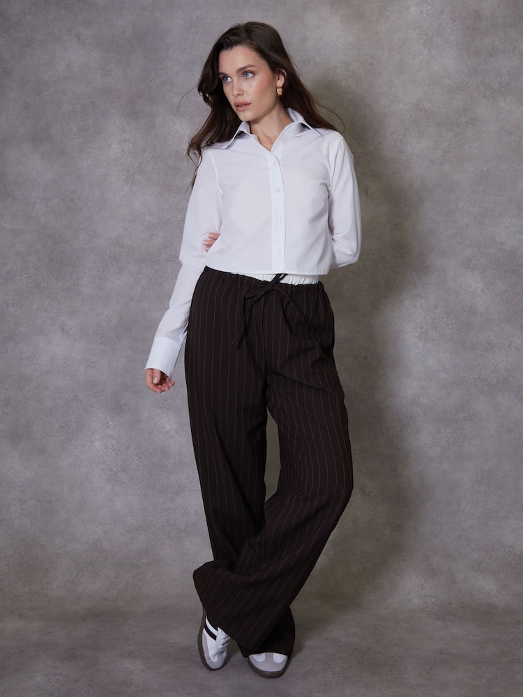 Threadbare Brown Boxer Waist Wide Leg Trousers - Image 3 of 5