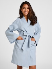 Hunkemoller Blue Waffle Bathrobe - Image 1 of 5