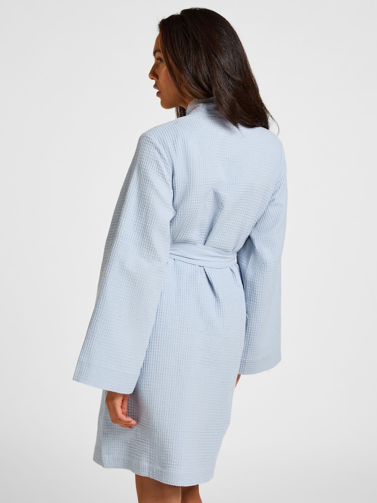 Hunkemoller Blue Waffle Bathrobe - Image 2 of 5
