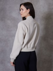 Threadbare White Cropped Bomber Jacket - Image 2 of 10