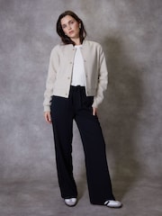 Threadbare White Cropped Bomber Jacket - Image 5 of 10