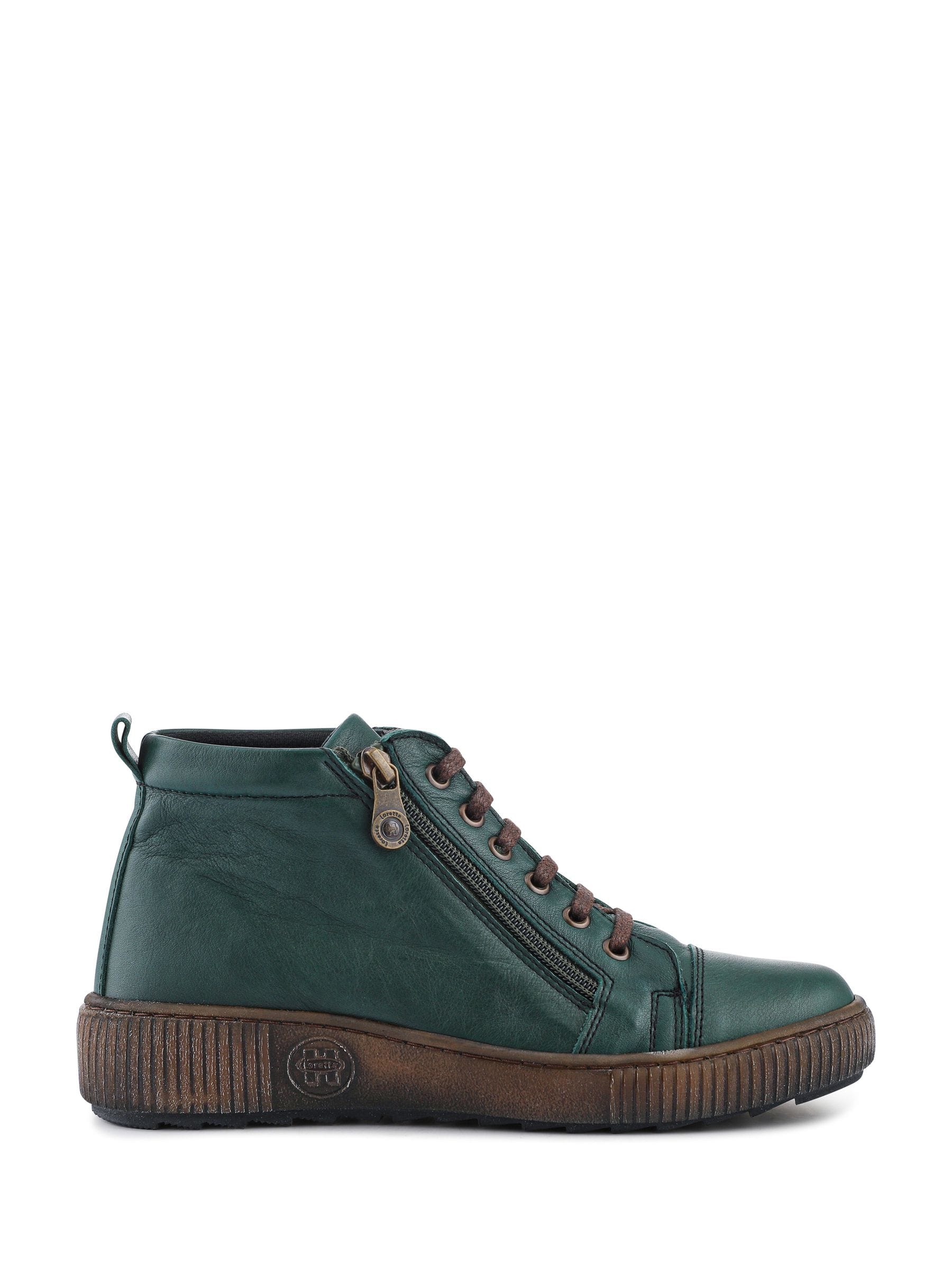 Loretta Women's Handmade Lace Up Boots - Hak40013 / 326 039 - Green Leather Size 8 - Image 2