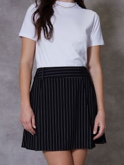 Threadbare Black Pleated A-Line Mini Skirt - Image 1 of 5