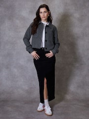 Threadbare Grey Brushed Cropped Shacket - Image 4 of 5