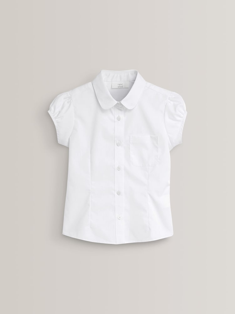 White Puff Sleeve School Blouse (3-16yrs) - Image 6 of 6