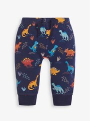 JoJo Maman Bébé Navy 2-Pack Dinosaur & Stripe Baby Leggings - Image 2 of 5
