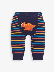 JoJo Maman Bébé Navy 2-Pack Dinosaur & Stripe Baby Leggings - Image 5 of 5