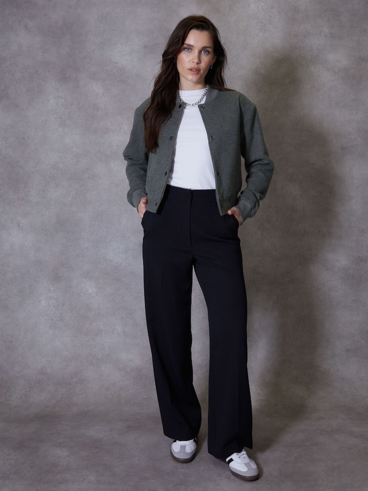 Threadbare Grey Cropped Bomber Jacket - Image 3 of 5