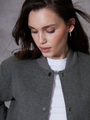 Threadbare Grey Cropped Bomber Jacket - Image 5 of 5