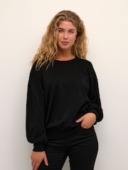 Kaffe Regina Metallic Knit Black Pullover - Image 1 of 6