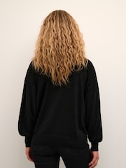Kaffe Regina Metallic Knit Black Pullover - Image 2 of 6