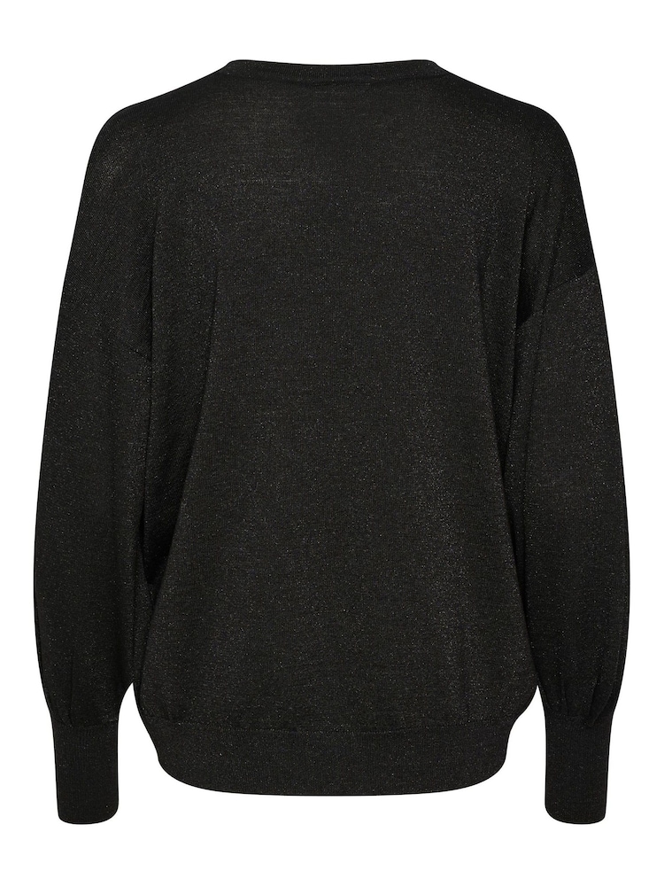 Kaffe Regina Metallic Knit Black Pullover - Image 6 of 6