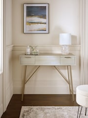 White Bronx Oak Effect 2 Drawer Dressing Table - Image 1 of 8