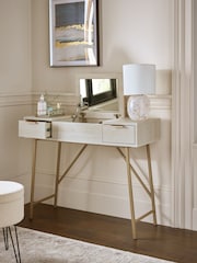 White Bronx Oak Effect 2 Drawer Dressing Table - Image 2 of 8