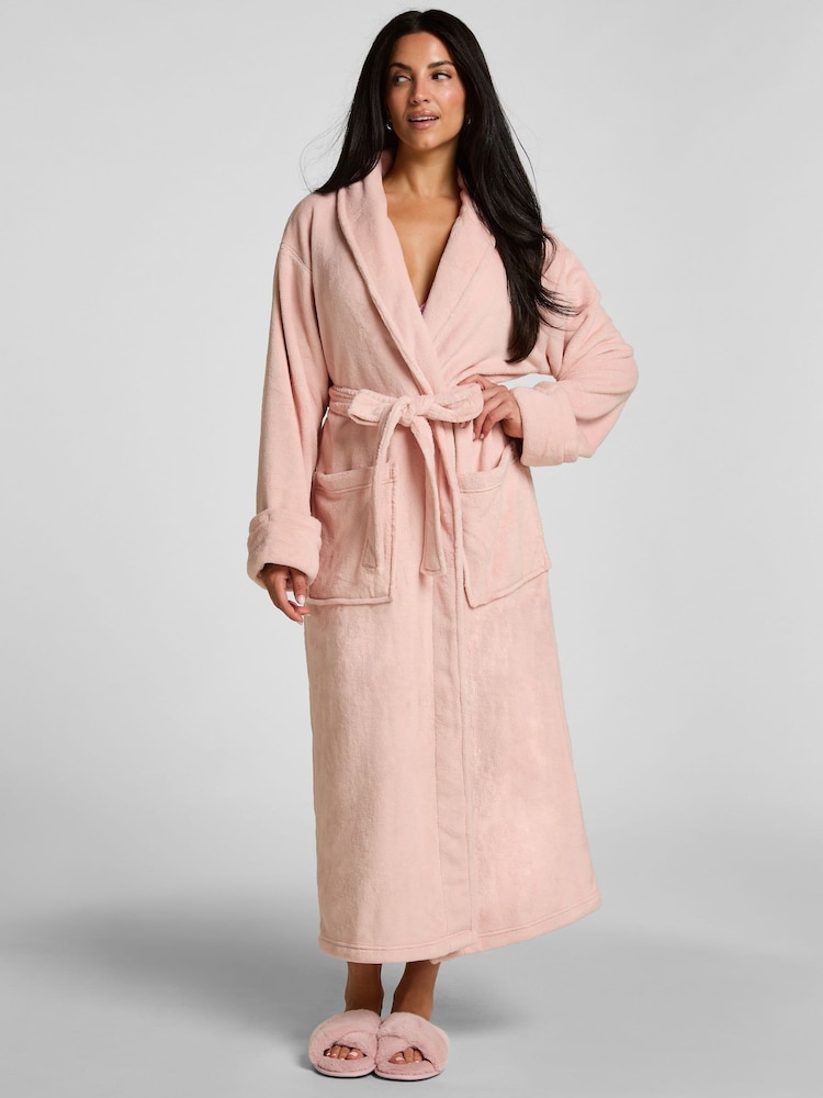 Hunkemoller Pink Soft Fleece Bathrobe - Image 1 of 5 Hunkemoller Pink Soft Fleece Bathrobe - Image 1 of 5