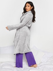 Grau - Pixiegirl Petite Bademantel mit Schalkragen und Ziernähten - Bild 2 von 7