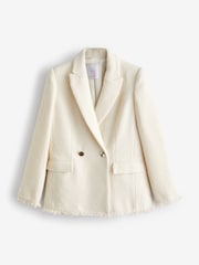 Mango Cream Buttons Tweed Blazer - Image 10 of 11