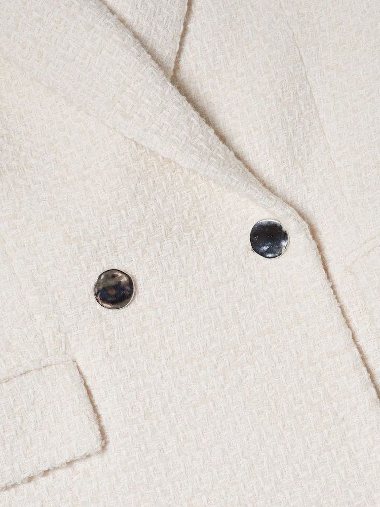 Mango Cream Buttons Tweed Blazer - Image 11 of 11 Mango Cream Buttons Tweed Blazer - Image 11 of 11