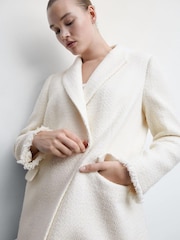 Mango Cream Buttons Tweed Blazer - Image 5 of 11