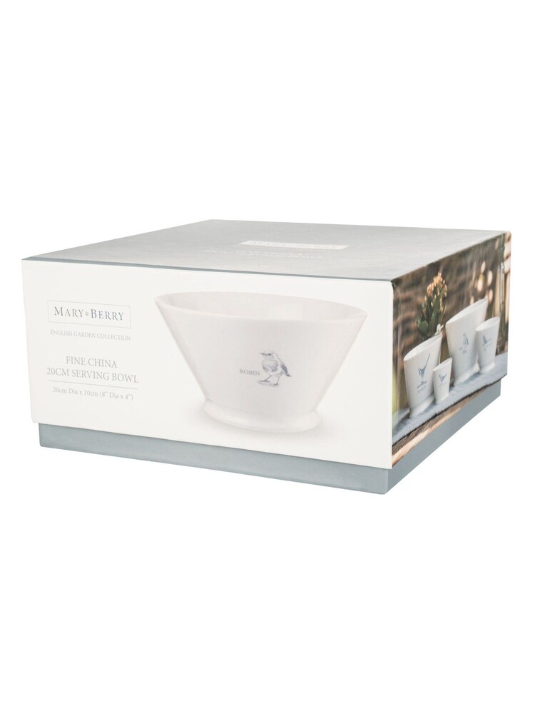 Mary Berry White Garden Robin Large Serving Bowl - Image 3 of 3