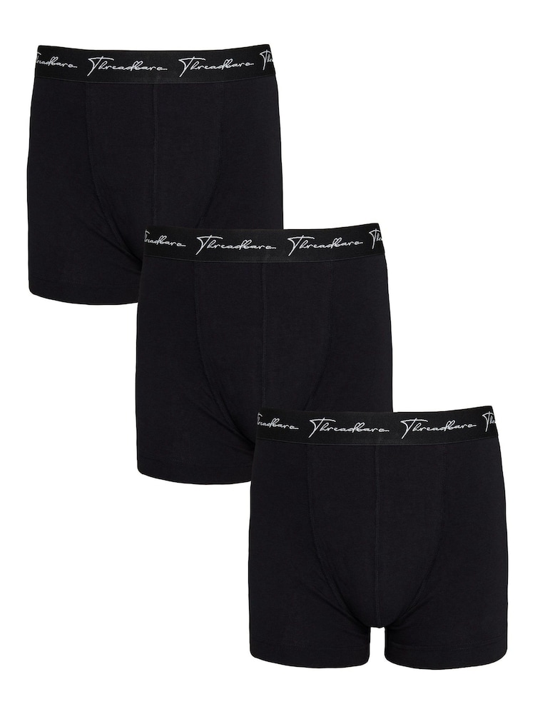 Negro oscuro - Pack de 3 bóxers negros de talle bajo de Threadbare - Imagen 1 de 3 Negro oscuro - Pack de 3 bóxers negros de talle bajo de Threadbare - Imagen 1 de 3