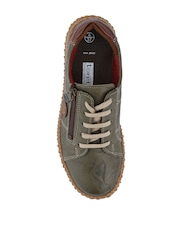 Pavers Khaki Green Loretta By Leather Trainers - Image 4 of 5