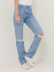 FatFace Blue Sutton Rip Detail Jeans - Image 1 of 6