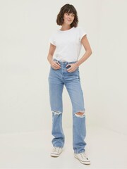 FatFace Blue Sutton Rip Detail Jeans - Image 3 of 6