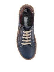 Pavers Navy Blue Loretta By Leather Trainers - Image 4 of 5