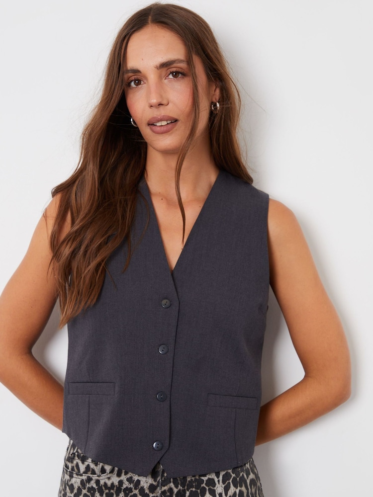 Threadbare Grey Tailored Waistcoat - Image 2 of 4