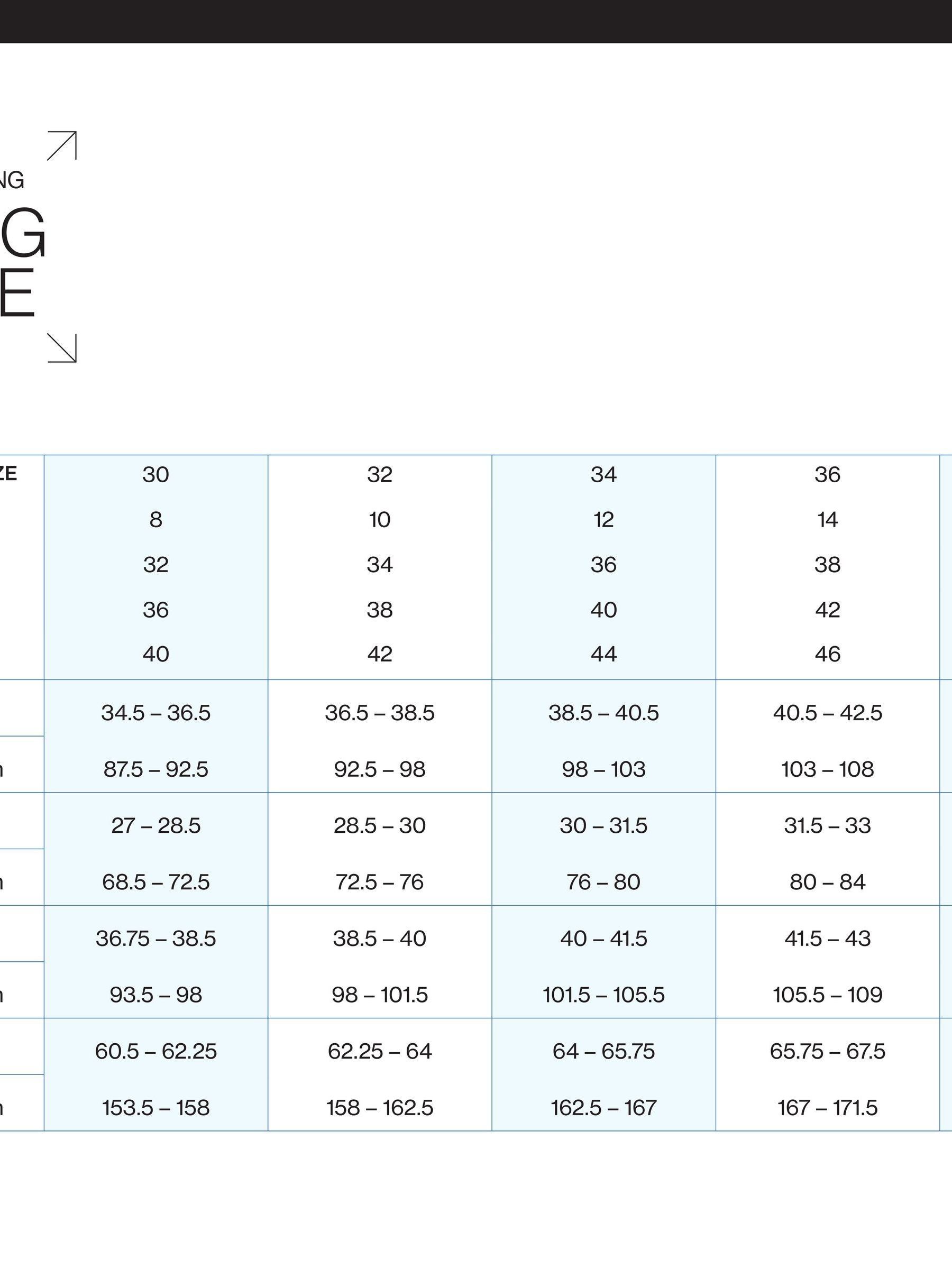 Nike women's bathing suit size chart shop