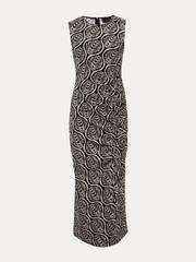 Phase Eight Black Geo Rubie Fitted Midi Dress - Image 6 of 6