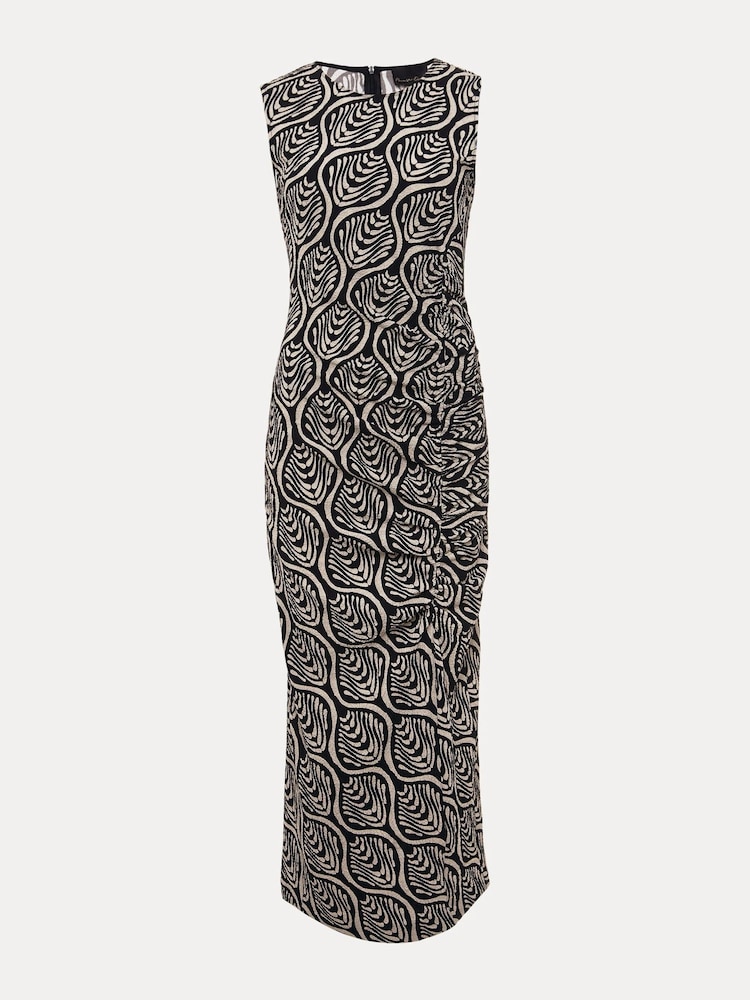Phase Eight Black Geo Rubie Fitted Midi Dress - Image 6 of 6