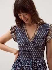 Monsoon Blue Amaya Print Jersey Midi Dress - Image 3 of 4