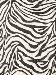 Threadbare Black Print 100% Cotton Leopard Print Smock Style Midi Dress - Image 5 of 5