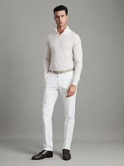 Reiss Snow Blackhall Merino Wool Half-Zip Funnel Neck Jumper - Image 3 of 6